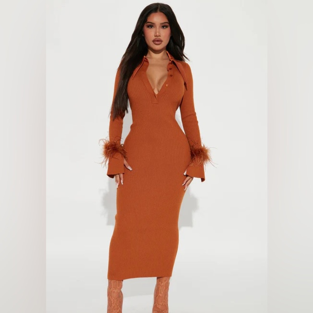 Fashion Nova dress w/ feathers